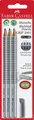 Produktbild: Faber Castell Graphite Pencil with Eraser (Pack of 3), silver