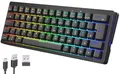 Produktbild: GeneralKeys Gaming Tastatur: Mechanische 60-%-Funk-Tastatur mit RGB-Beleuchtung, QWERTZ, Akku (Office, RGB Gaming, PC)