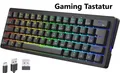 Produktbild: NEU Mechanische Funktastatur RGB Beleuchtung QWERTZ Akku für Gaming Office Büro