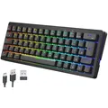 Produktbild: GeneralKeys Mechanische 60-%-Funk-Tastatur mit RGB-Beleuchtung, QWERTZ, Akku