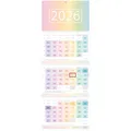 Produktbild: Häfft® 3-Monatskalender 2026 Wandkalender mit Schieber, Ferien DE & AT, Jahresübersicht, Bürokalender Wandplaner 