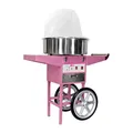 Produktbild: Royal Catering Professionelle Zuckerwattemaschine mit Wagen, Ablagen, Schublade und Spuckschutz 52 cm 1200 W Edelstahl LCD in auffälligem Pink Zuckerwattegerät Cotton Candy Machine