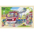 Produktbild: Goki Einlegepuzzle Feuerwehreinsatz (24 Teile) (56597900)