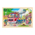 Produktbild: Goki houten legpuzzel brandweer, 24st.