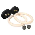 Produktbild: CCLIFE Gymnastikringe Gym Ringe Holz Fitness Trainingsringe Turnringe Olympische Gymnastic Rings fitnessringe Holzringe, Farbe:Gymnastikringe Holz