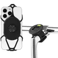 Produktbild: Bone 360 Grad Drehbare Abnehmbare Handyhalterung Fahrrad für Vorbau Lenker, Universaler Verstellbar Handy Fahrradhalterung für iPhone Smartphone 4,7-7,2 Zoll - Bike Tie Connect Kit 2
