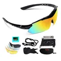 Produktbild: VILISUN Fahrradbrille Sportbrille UV-Schutz mit 5 Wechselgläser inkl Schwarze Polarisierte Linse, Unisex Sonnenbrille, für Outdooraktivitäten wie Radfahren Laufen Klettern