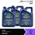 Produktbild: Aral SuperTronic K 5W-30 VW Renault Mercedes BMW Motorenöl 3x4 Liter = 12 Liter