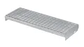 Produktbild: Metallstufe 800x270 mm | 30x2 mm | Maschenweite 34x38 | verzinkt Gitterroststufen Treppenstufen Metall Stufe