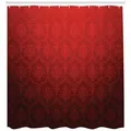 Produktbild: Abakuhaus Duschvorhang Moderner Digitaldruck mit 12 Haken auf Stoff Wasser Resistent Breite 175 cm, Höhe 200 cm, Dunkelrot Vintage Blumen Stil Ombre rot|schwarz 175 cm x 200 cm