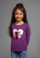 Produktbild: KIDSWORLD Langarmshirt, mit Paillettenherz zum Wenden Langarm, Basic-Passform, mit glitzernden Pailletten