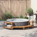 Produktbild: Runde Outdoor Hot Tub Surround Braun 272 x 120 x 55.5 cm