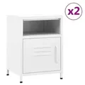 Produktbild: vidaXL Nachttische 2 Stk. Weiß 35x35x51 cm Stahl