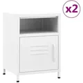 Produktbild: vidaXL Nachttische 2 Stk. Weiß 35x35x51 cm Stahl