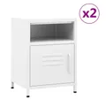 Produktbild: vidaXL Nachttisch Nachttische 2 Stk Weiß 35x35x51 cm Stahl