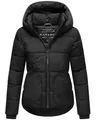 Produktbild: Navahoo Damen Winterjacke warme kurze Steppjacke mit reflektierenden Details, verstellbarer Kapuze und hohem Kragen Lachperle XIV Black Gr. M