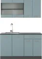 Produktbild: Vicco Singleküche R-Line, 140 cm ohne Arbeitsplatte, Blau-Grau/Anthrazit
