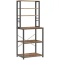 Produktbild: Mid.you Regal, Schwarz, Graubraun, Metall, Holzwerkstoff, 6 Fächer, 60x167x40 cm, stehend, Wohnzimmer, Regale, Bücherregale