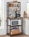 Produktbild: VASAGLE Standregal Küchenregal, Mikrowellen-Regal, 6 Haken, 6 Ablagen, 40 x 60 x 167 cm, Stahlrahmen, Industrie-Design, für Küche
