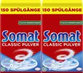 Produktbild: Somat Classic Pulver-Reiniger 300WL (2x 150WL), Spülmaschinenreiniger für die tägliche Reinigung, entfernt hartnäckigste Flecken bei jeden Spülgang, schonend für die Umwelt, 2x 2,4kg