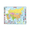 Produktbild: Larsen Puzzle K44 Asien-Politische Karte, Alter 8–12, Geographie-Puzzle, Lernspaß, 70 Teile, Flaggen & Länder