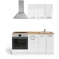 Produktbild: Vicco Küchenzeile R-Line, Weiß Hochglanz/Weiß/Weiß, 160 cm mit Herdumbauschrank mi... weiß