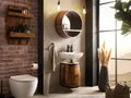 Produktbild: Woodkings Badmöbel Set Barrel 3-tlg Fassdesign Schrank Spiegel Wandregal Unikat