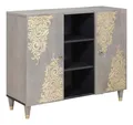 Produktbild: vidaXL Sideboard Sideboard Grau 90 x 33 x 75 cm Massivholz (1 St)