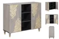 Produktbild: Sideboard Sideboard Grau Und Gold 90x33.5x75 Cm Massivholz Mango