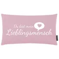 Produktbild: MAGMA Lieblingsmensch 30x50cm altrosa kuschlig Spruchkissen Dekokissen