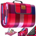 Produktbild: KESSER® Picknickdecke campingdecke XXL 200 x 200 cm - wärmeisoliert mit wasserdichter Unterseite mit Tragegriff Faltbare Stranddecke Picknickdecken für 4-6 Personen Waschbar Picknick Decke Rot