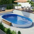Produktbild: Ovalbecken 4,50 x 2,50 x 1,20 m blau, Folie 0,60 mm - Blau