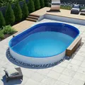 Produktbild: Ovalbecken 4,50 x 2,50 x 1,20 m blau, Folie 0,60 mm Gartenpool Familienpool