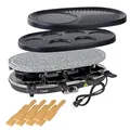 Produktbild: Raclette Grill 3 in 1 Garen Crepes Maker Heißer Stein für 8 Personen 1500 Watt