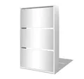 Produktbild: vidaXL Schuhschrank Schuhregal mit 3 Fächern Spiegel Weiß 63x17x102,5 cm