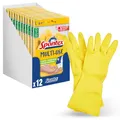 Produktbild: Spontex Multi Use, 12 Paar Haushaltshandschuhe mit Frischeschutz und FSC-Naturlatex, innen mit Baumwollbeflockung, Größe L (12 x 1 Paar)