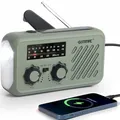 Produktbild: Notfall Radio, 3-Wege-Laden Emergency Radios, 2000mAh Akku Kurbelradio Solar Ladegerät Power Bank USB AM/FM-Radio mit SOS-Alarm Kopfhöreranschluss Taschenlampe, Innen Außen Camping Klein Taschenradio