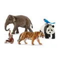 Produktbild: WILD LIFE | Dschungel Tiere Set 77588 mit Elefant Panda Tiger Papagei und Bab...
