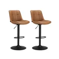 Produktbild: VASAGLE Barhocker 2er Set mit Rückenlehne karamellbraun LJB095K01