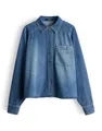 Produktbild: someday Damen Langarmbluse | ZEBRU Oversized Jeanshemd aus nachhaltigem BCI Cotton mid Drift Blue, 36