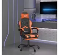 Produktbild: vidaXL Gaming-Stuhl, Gaming-Stuhl mit Fußstütze Drehbar Schwarz & Orange Kunstleder