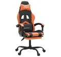 Produktbild: vidaXL Gaming-Stuhl Gaming-Stuhl mit Fußstütze Drehbar Schwarz & Orange Kunstleder (1 St)