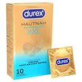 Produktbild: Durex Hautnah XXL Kondome 10 Stück, ultra dünn, groß, Easy-On, Silikongel