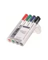 Produktbild: STAEDTLER Lumocolor Marker für Glas Whiteboard Porzellan Schwarz Rot Blau Grün 2 mm Packung mit 4 Whiteboard-Marker Rundspitze 2 4 sortierten Farben (351 WP4)