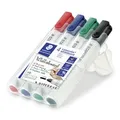 Produktbild: 351 WP4 STAEDTLER Lumocolor 4 Stück(e) Schwarz Blau Grün Rot Rundspitze Me ~D~
