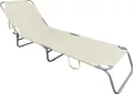 Produktbild: 3-Bein Gartenliege Campingliege Beige 186x55x24cm
