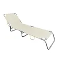Produktbild: Mojawo Gartenliege Sonnenliege Relaxliege Liege 3-Bein Campingliege klappbar Beige mit Trageschlaufen 186x55x24cm