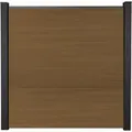 Produktbild: GroJa Steckzaun Solid Rhombus 180 cm x 180 cm Teak Co-Extrudiert