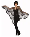 Produktbild: Schwarzer Fledermaus Poncho aus Spitze für Halloween