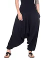 Produktbild: Kunst und Magie Unisex Orientalische Haremshose Pluderhose Pumphose, Größe: Einheitsgröße, Farbe:Black/Schwarz